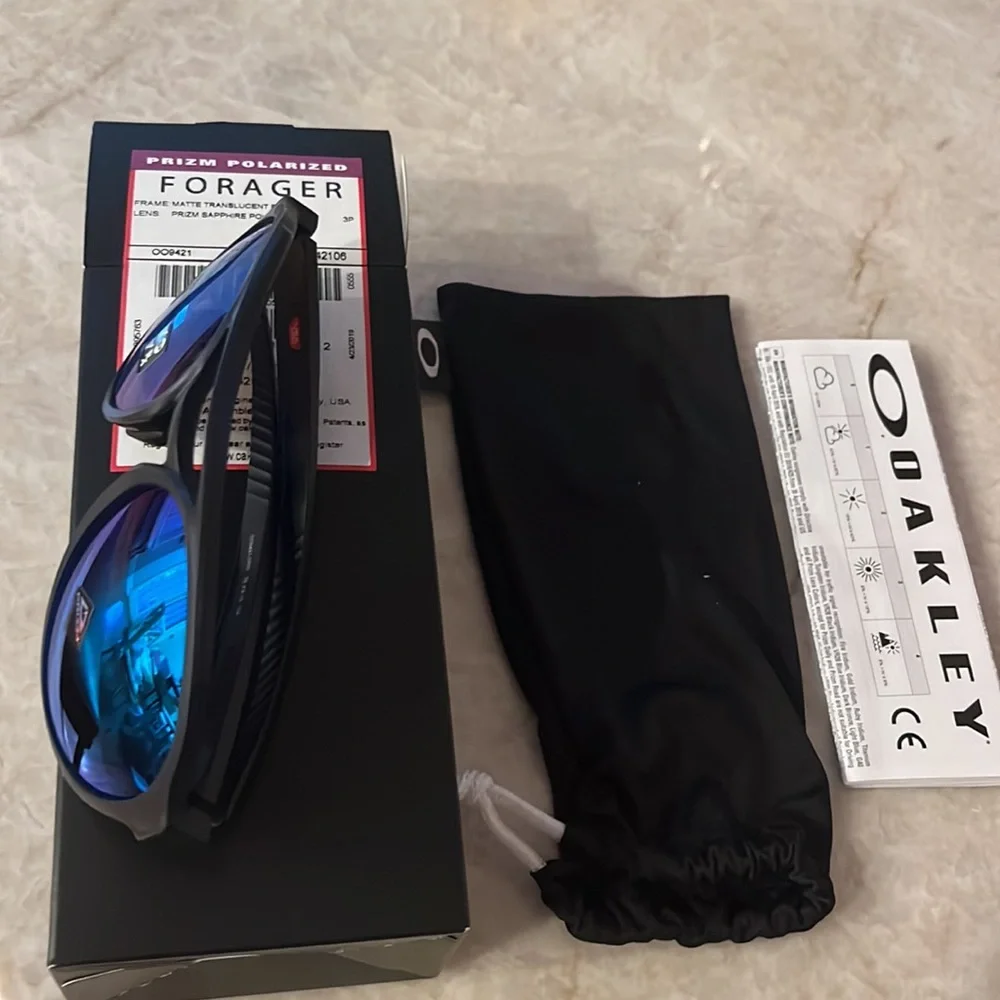 Oakley Forager 58mm Matte Frame Prizm Sapphire Polarized Lenses - New in…
